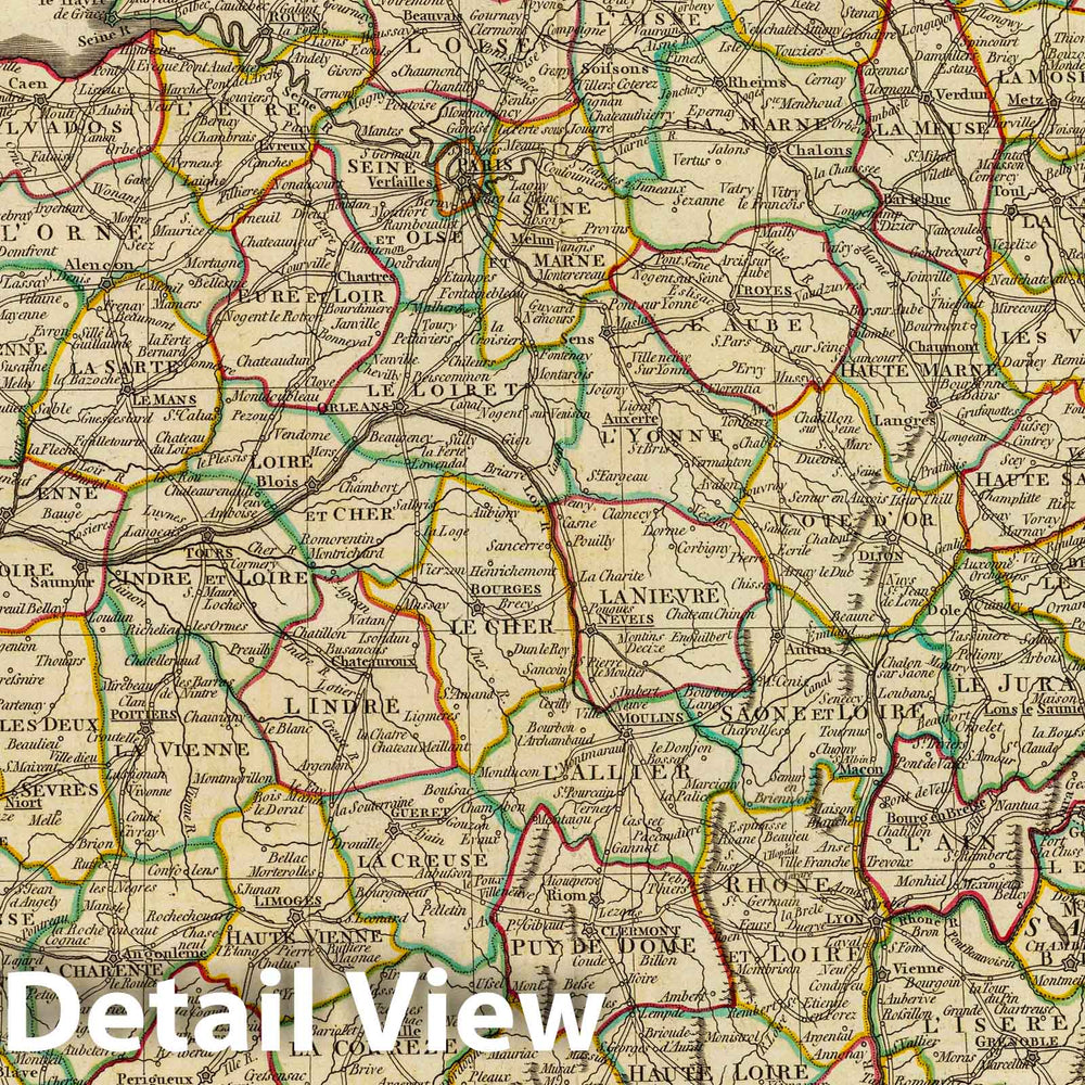 Historic Map : 1802 France, Departments. - Vintage Wall Art