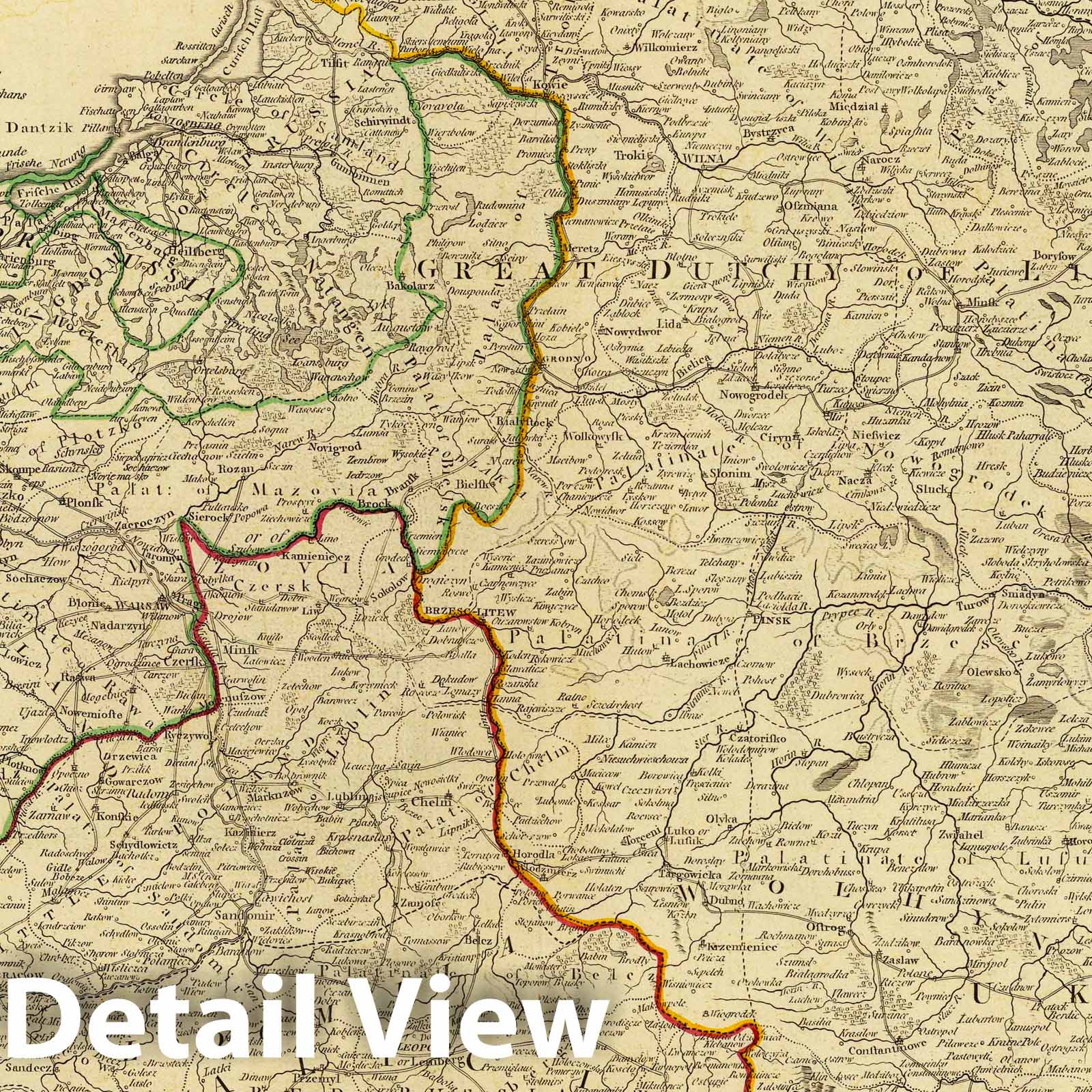 Poland, Prussia and Lithuania, 1799 - Historical Map Print