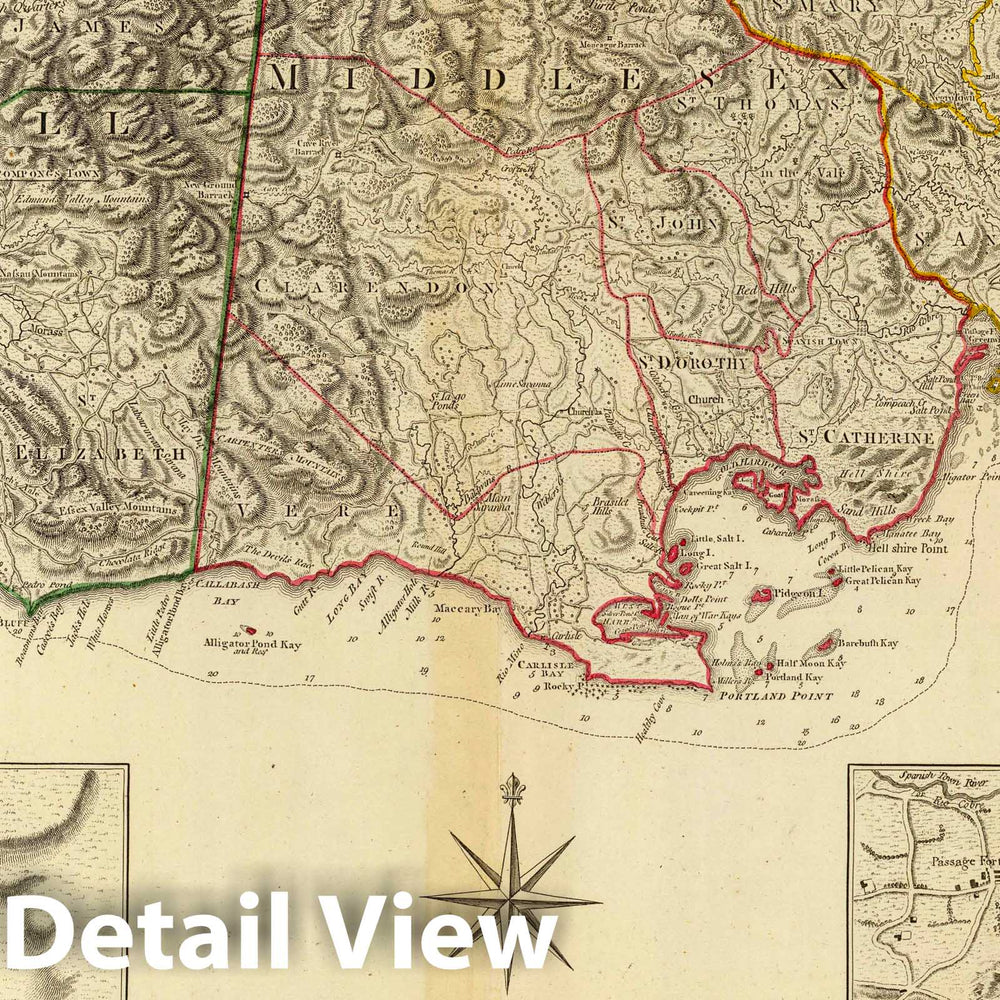 Historic Map : 1794 Jamaica. - Vintage Wall Art