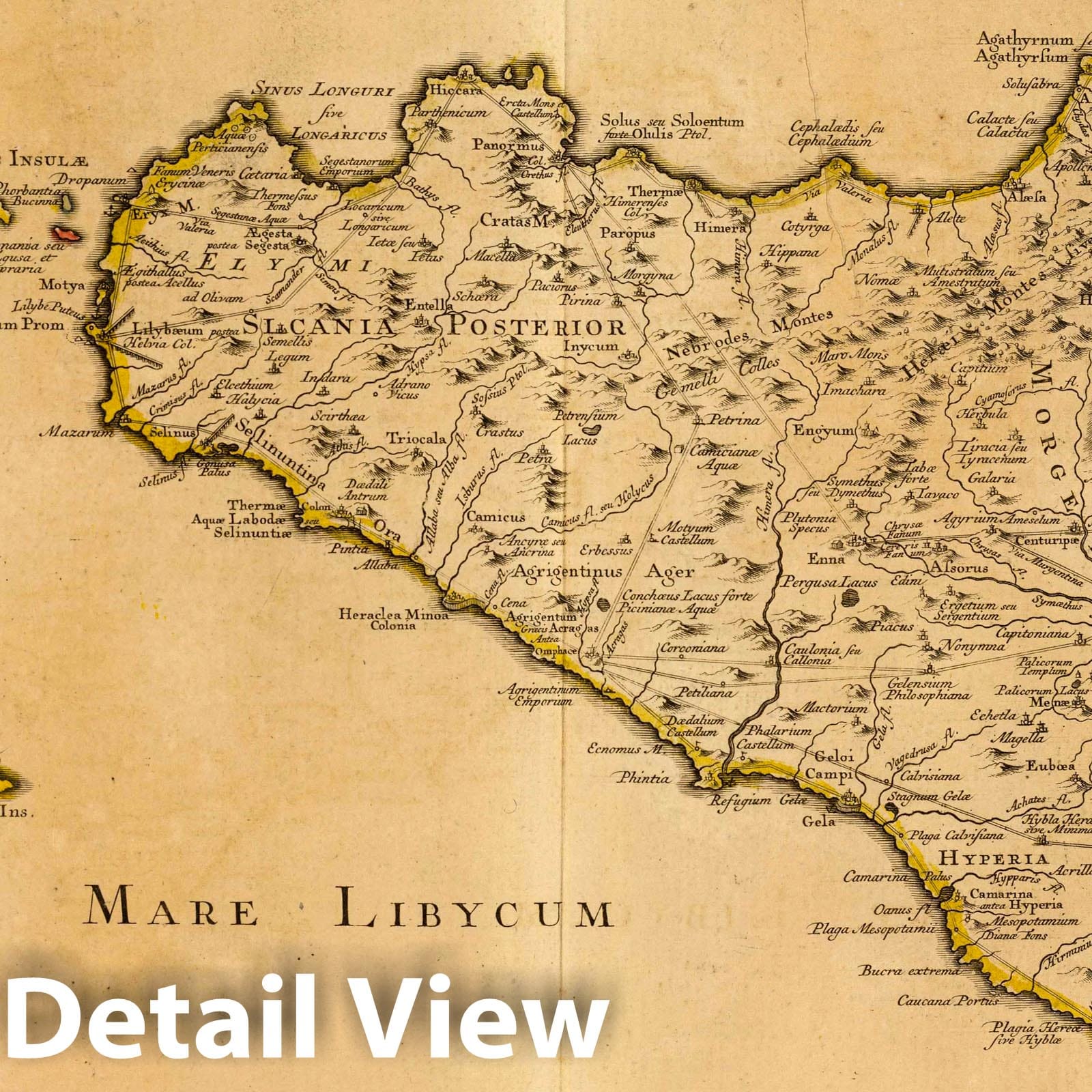 Ancient Sicily, 1742 - Historical Map Print