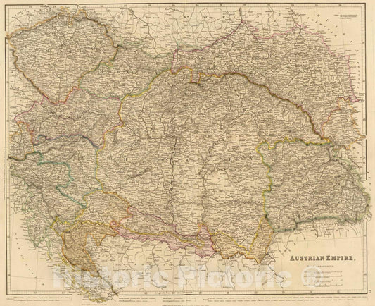 Historic Map : 1832 Austrian Empire. v2 - Vintage Wall Art