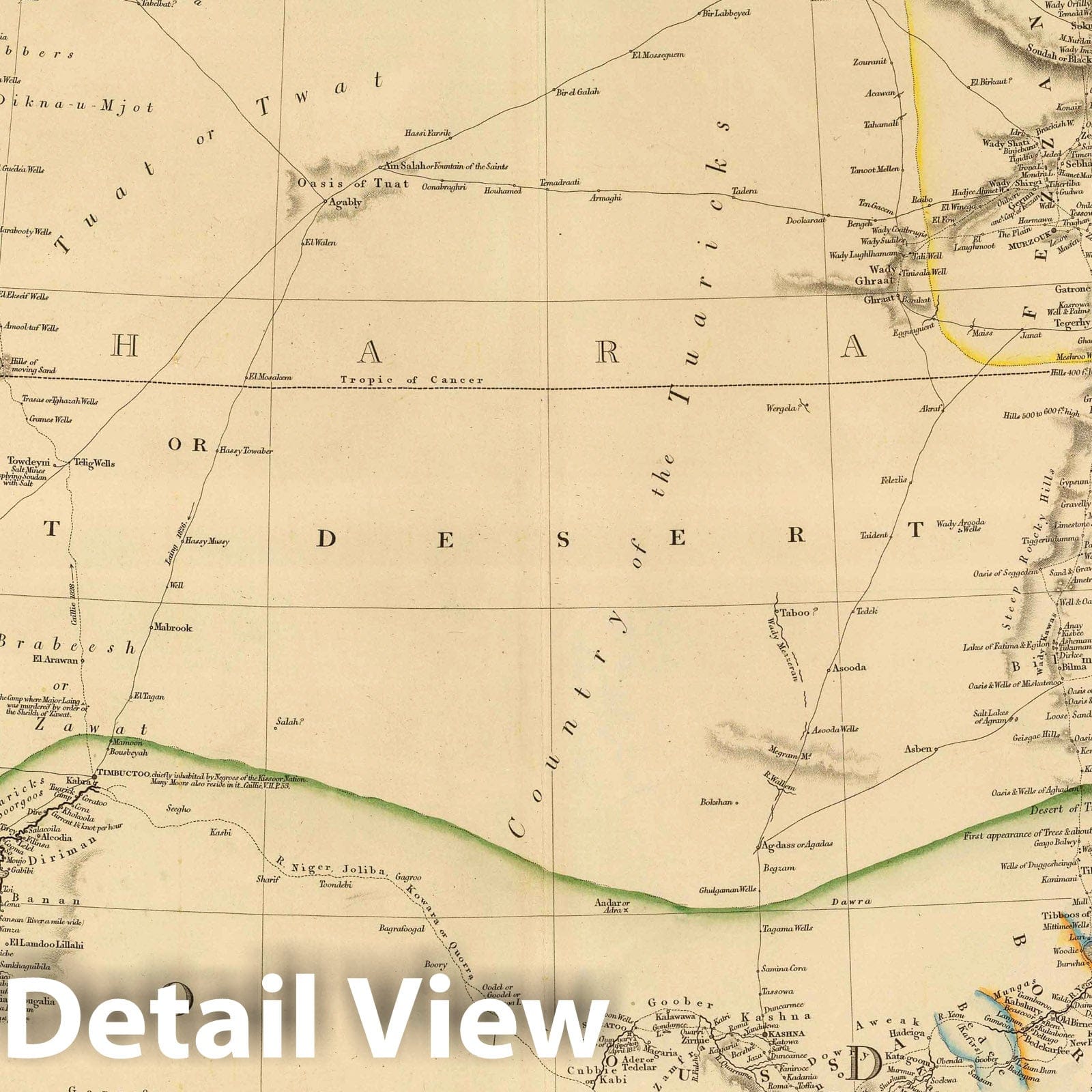 North Western Africa - Boundary Map, 1834 - Historical Map Print by J. Arrowsmith