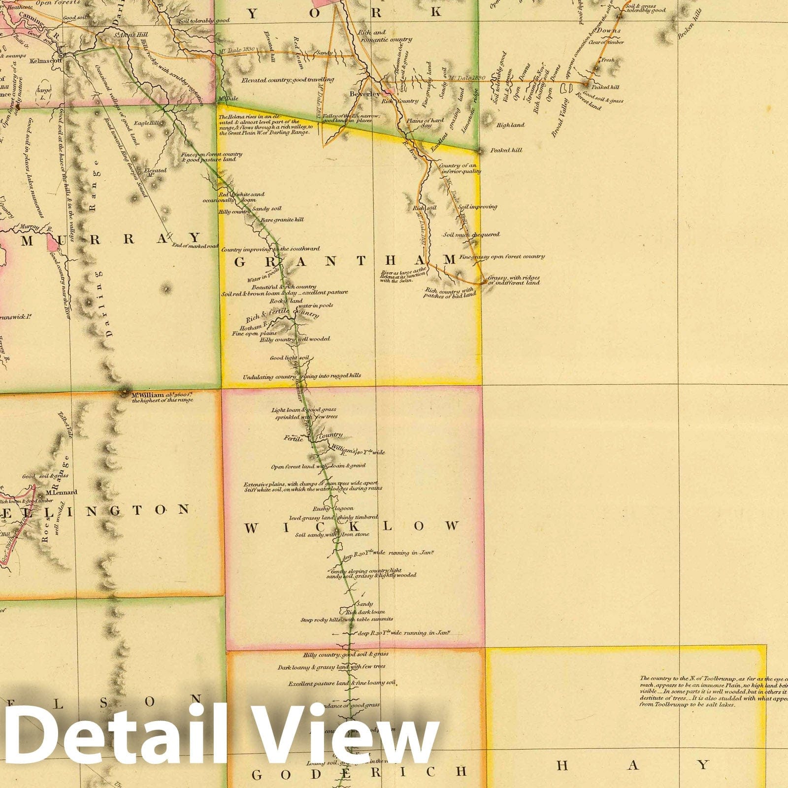 Western Australia: Perth, Fremantle, and Discoveries - Boundary Map, 1833