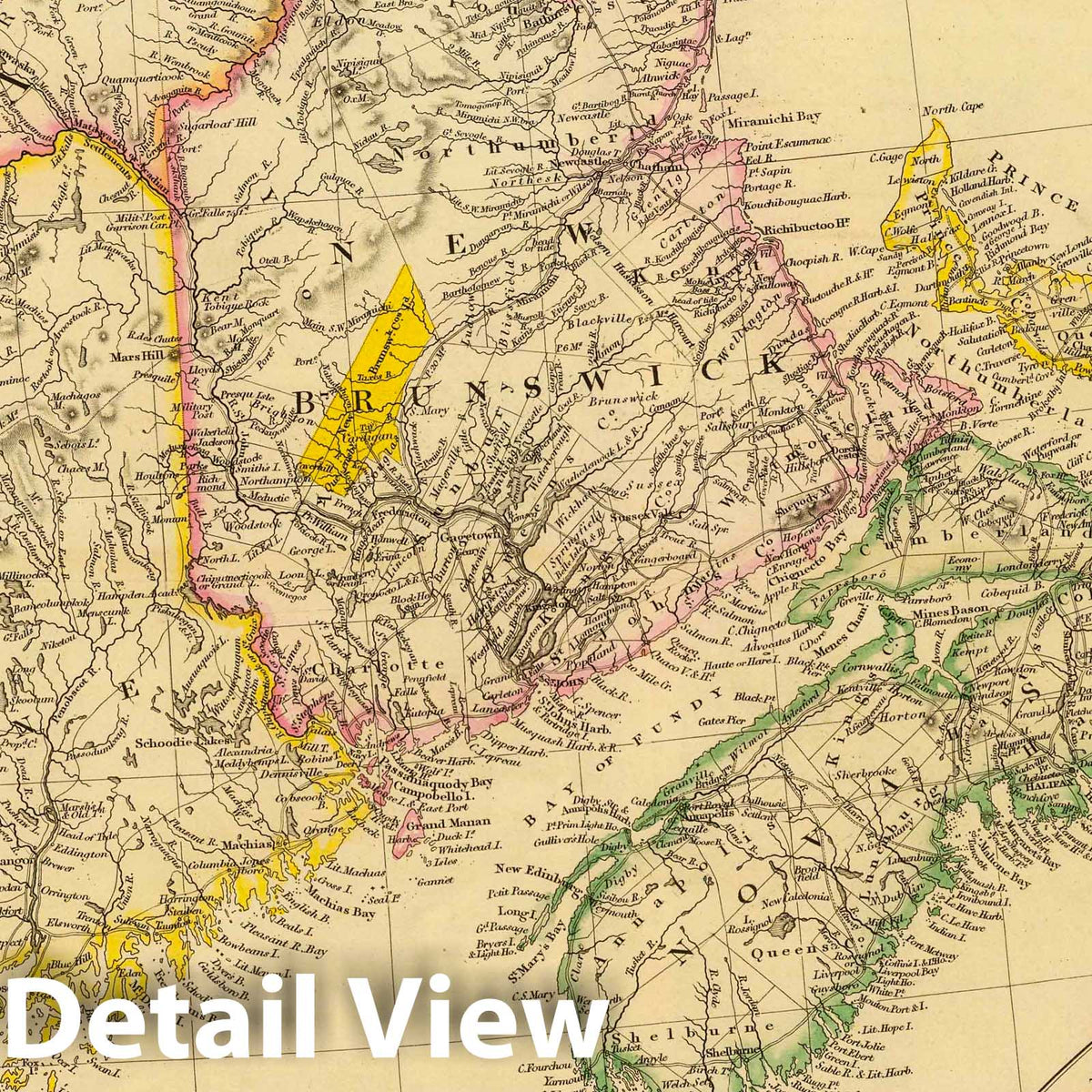 Lower Canada, New Brunswick, Nova Scotia, Newfoundland & U.S. North East - Boundary Map, 1837