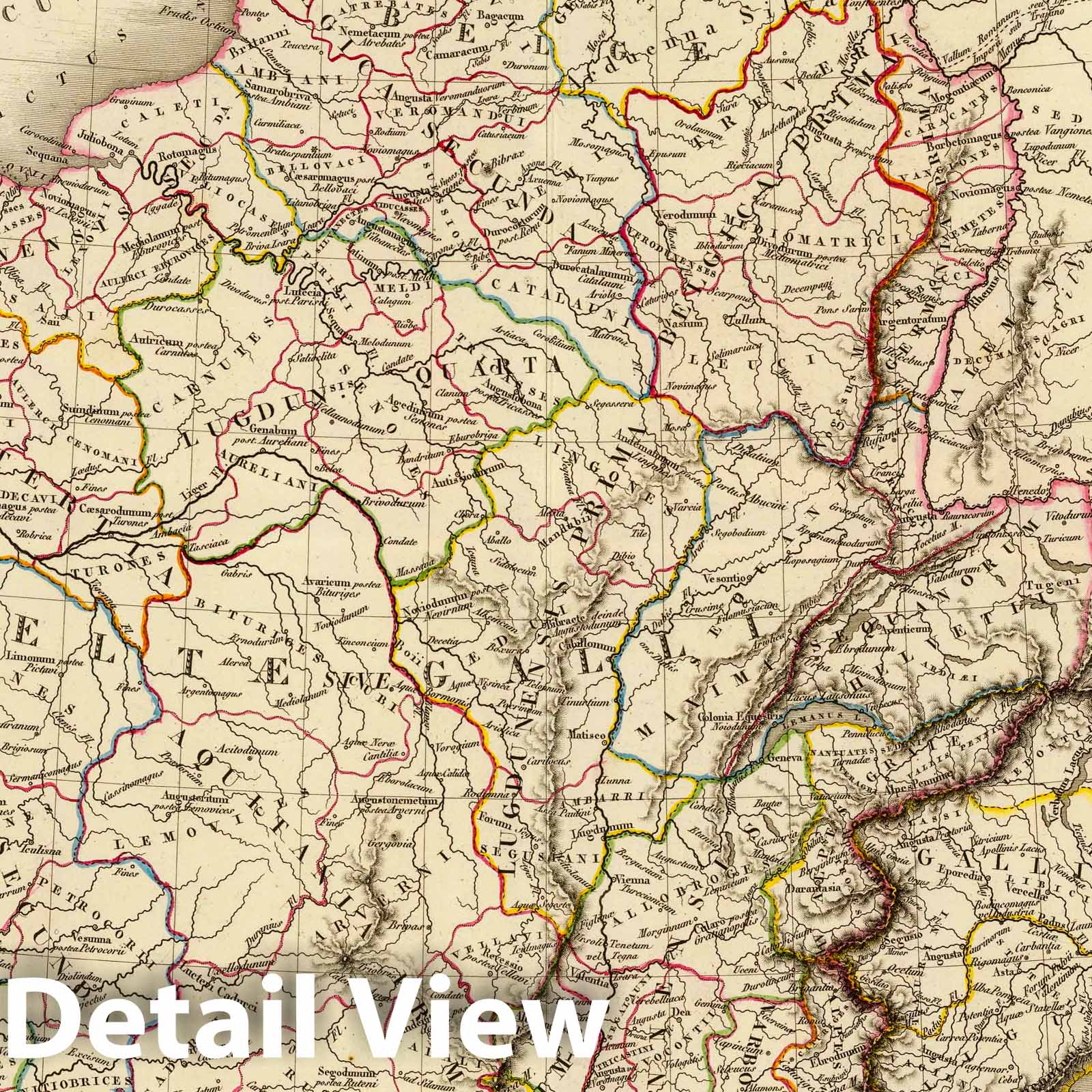 Ancient Gaul, 1821 - Historical Map Print