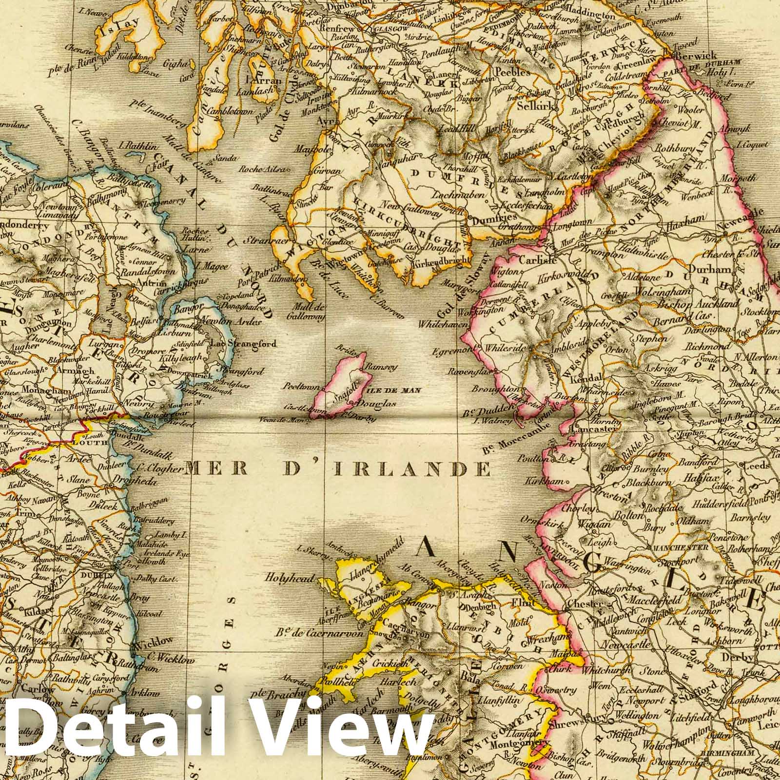 British Isles 1828 Historical Map Print by A. Brue