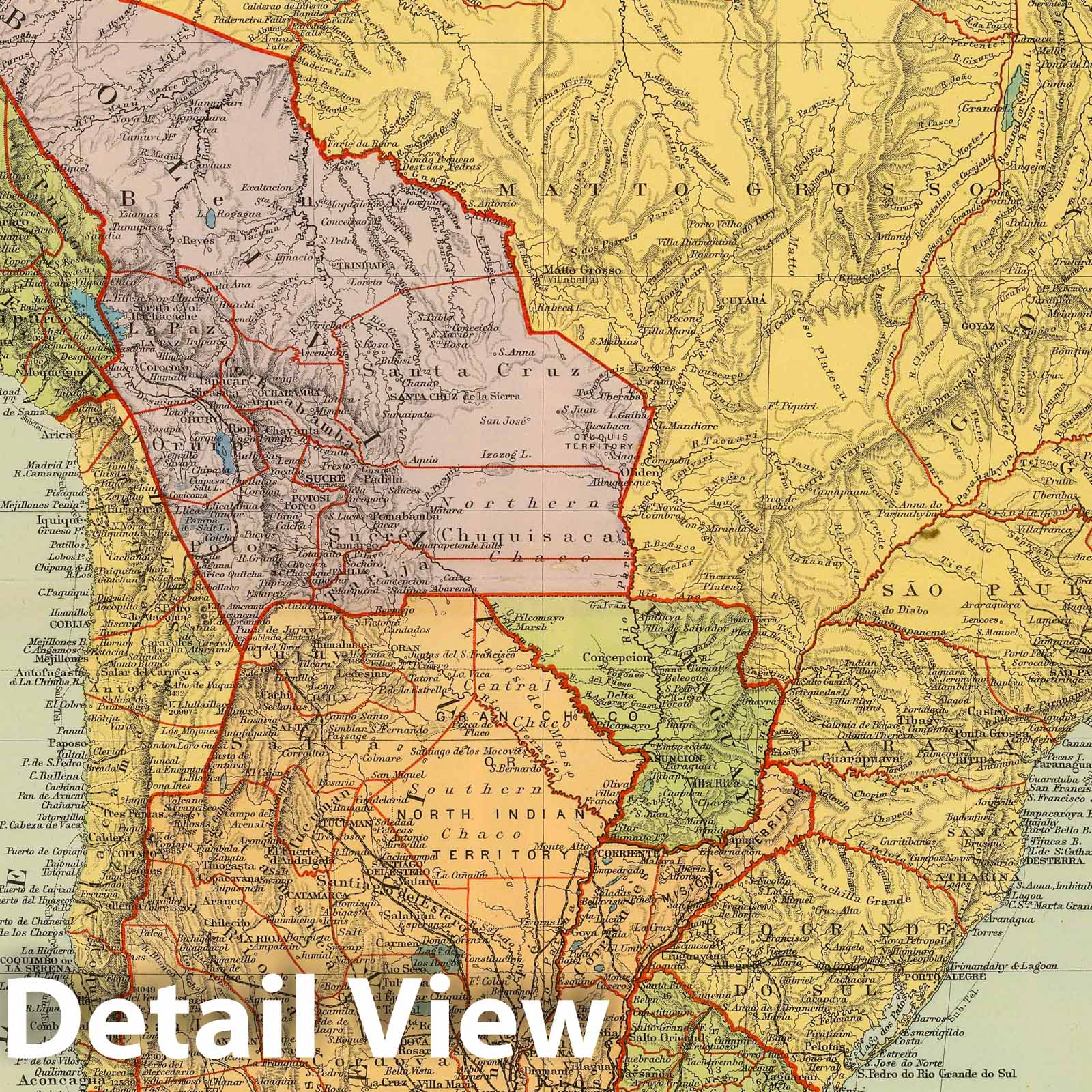 South America - Railroad Map, 1901 - Historical Map Print