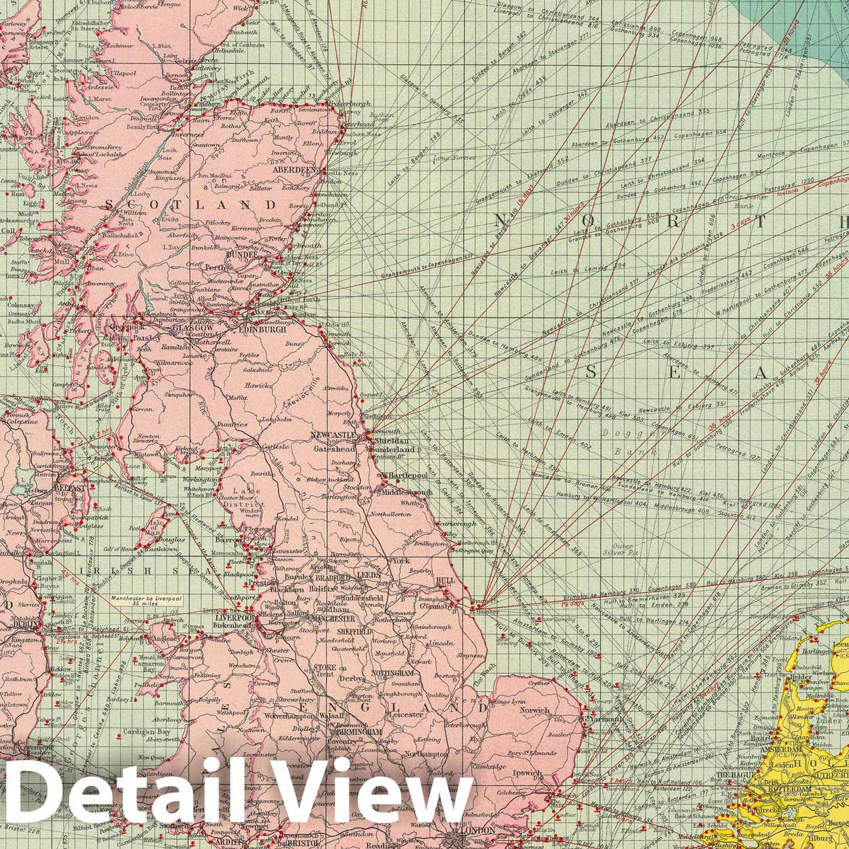 North Sea Nautical Chart, 1922 - Historical Maritime Map Print