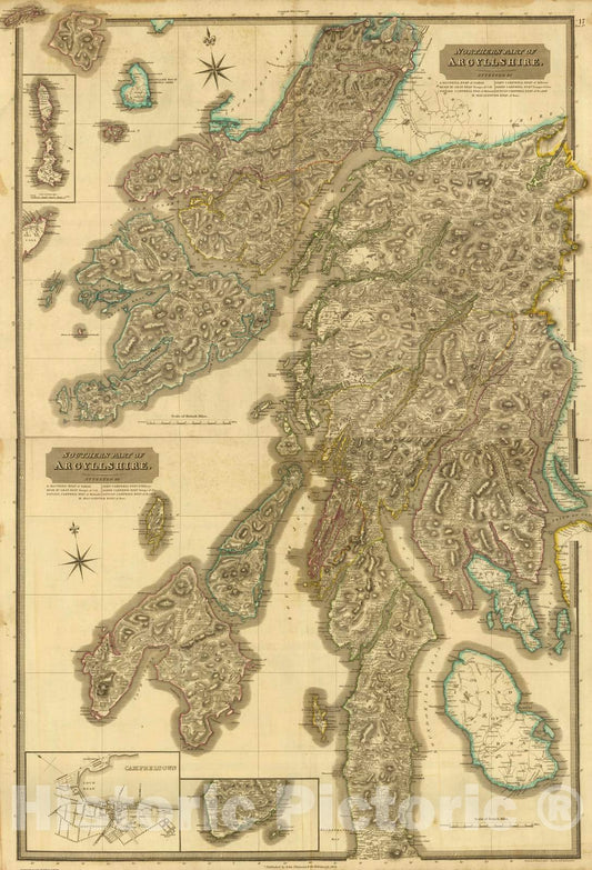 Historic Map : National Atlas - 1832 Composite: Argyllshire. - Vintage Wall Art