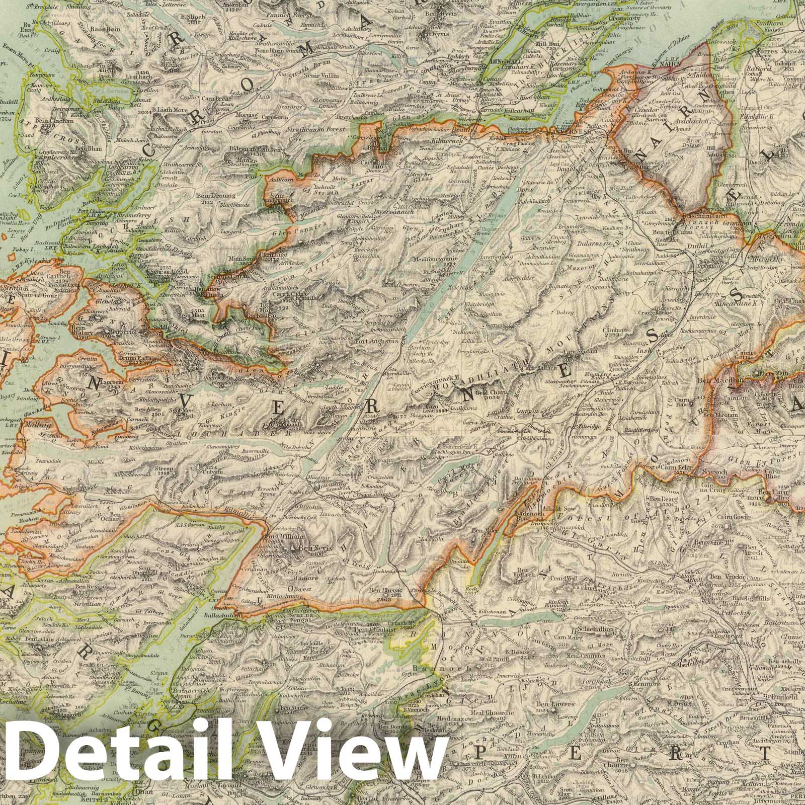 Scotland 1911 Historical Map Print - Johnston's Royal Atlas