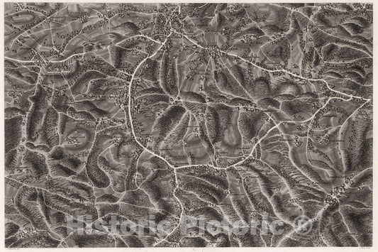 Historic Map : Austria, 1837 XXIV Section. Umgebung von Alt_und Neu Lengbach V.O.W.W. J. Hollnsteiner del. F. Mehl sculp. , Vintage Wall Art