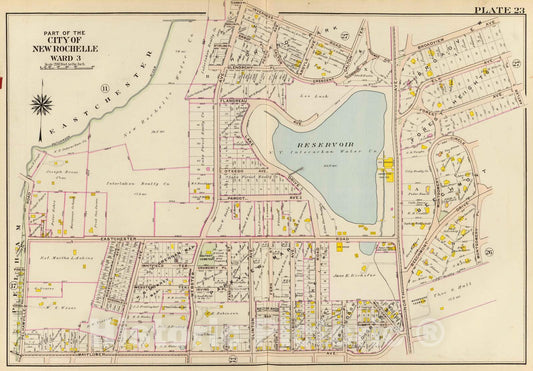 Historic Map : 1910 New Rochelle Ward 3, New York v2 - Vintage Wall Art