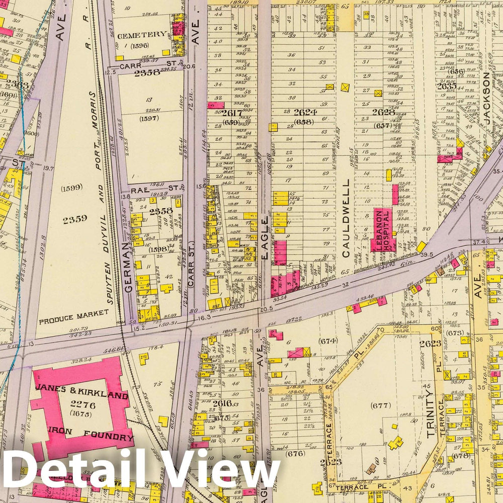 Historic Map : City Atlas - 1893 7, Ward 23. - Vintage Wall Art