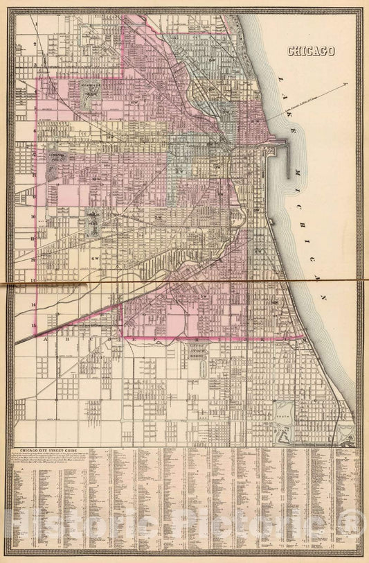 Historic Map : 1880 Chicago. - Vintage Wall Art