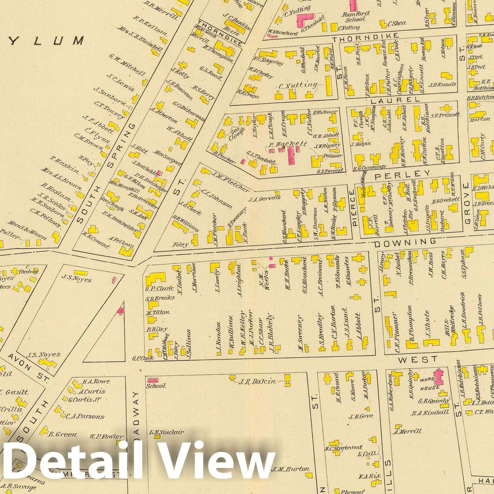 Historic Map : 1892 Concord, Ward 6-7. - Vintage Wall Art