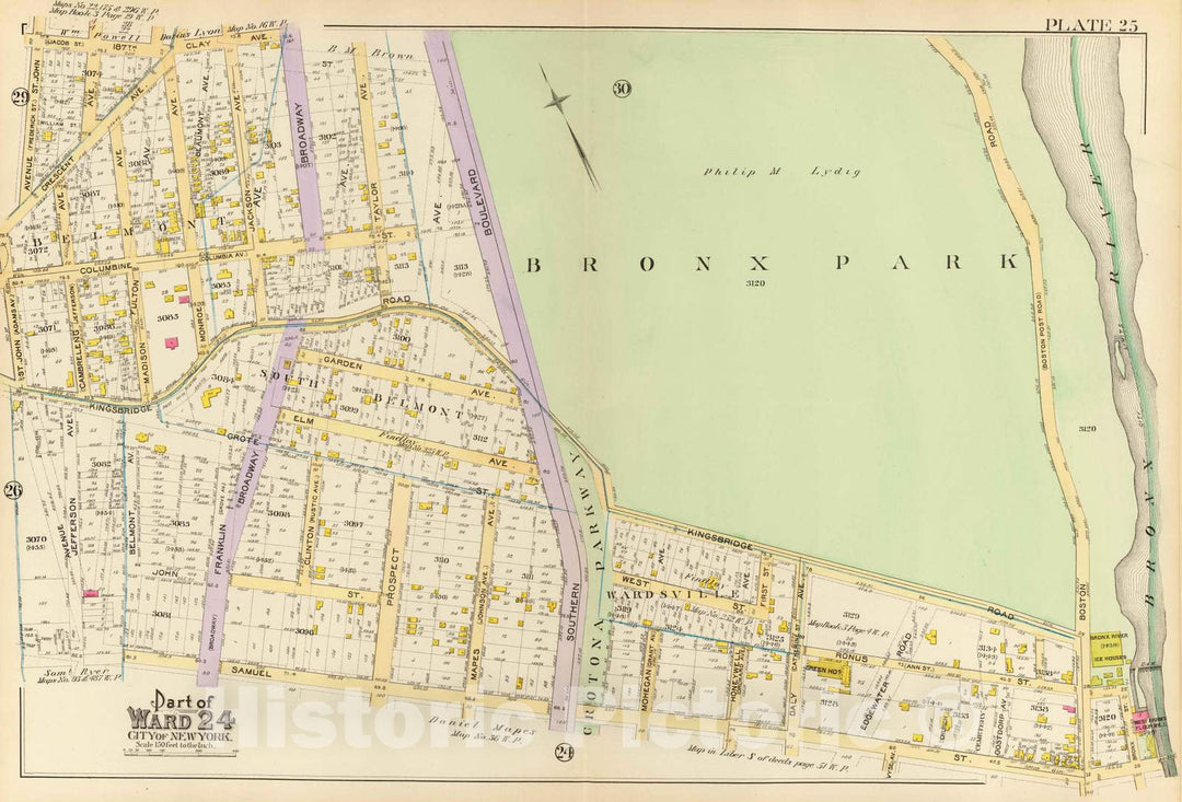 Historic Map : City Atlas - 1893 25, Ward 24. - Vintage Wall Art