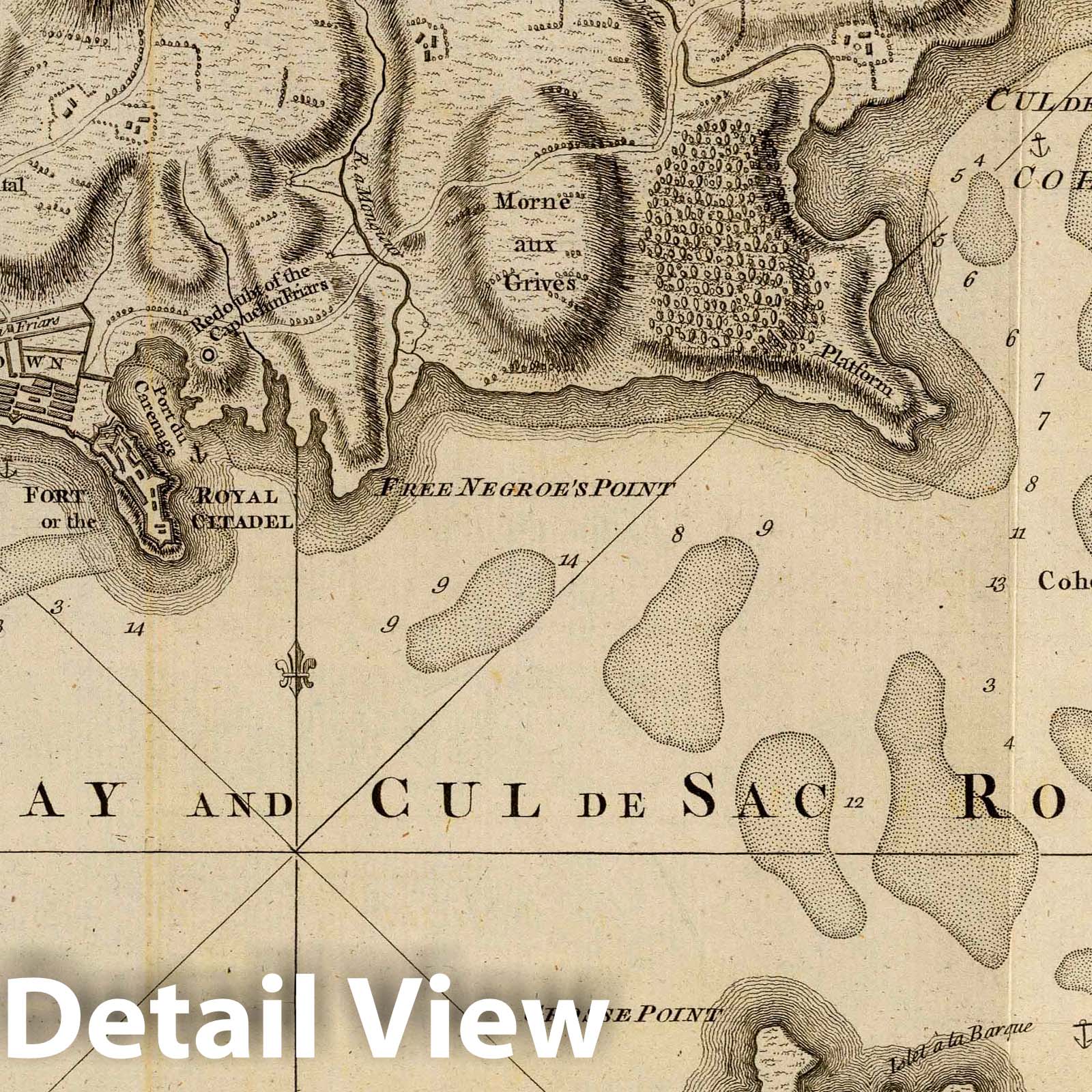 Fort-de-France - Nautical Chart, 1760 - Historical Map Print