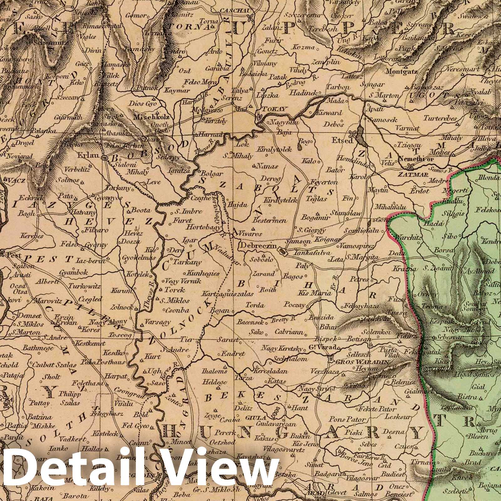 Hungary, Transylvania, and Adjacent Provinces, 1831 - Historical Map Print