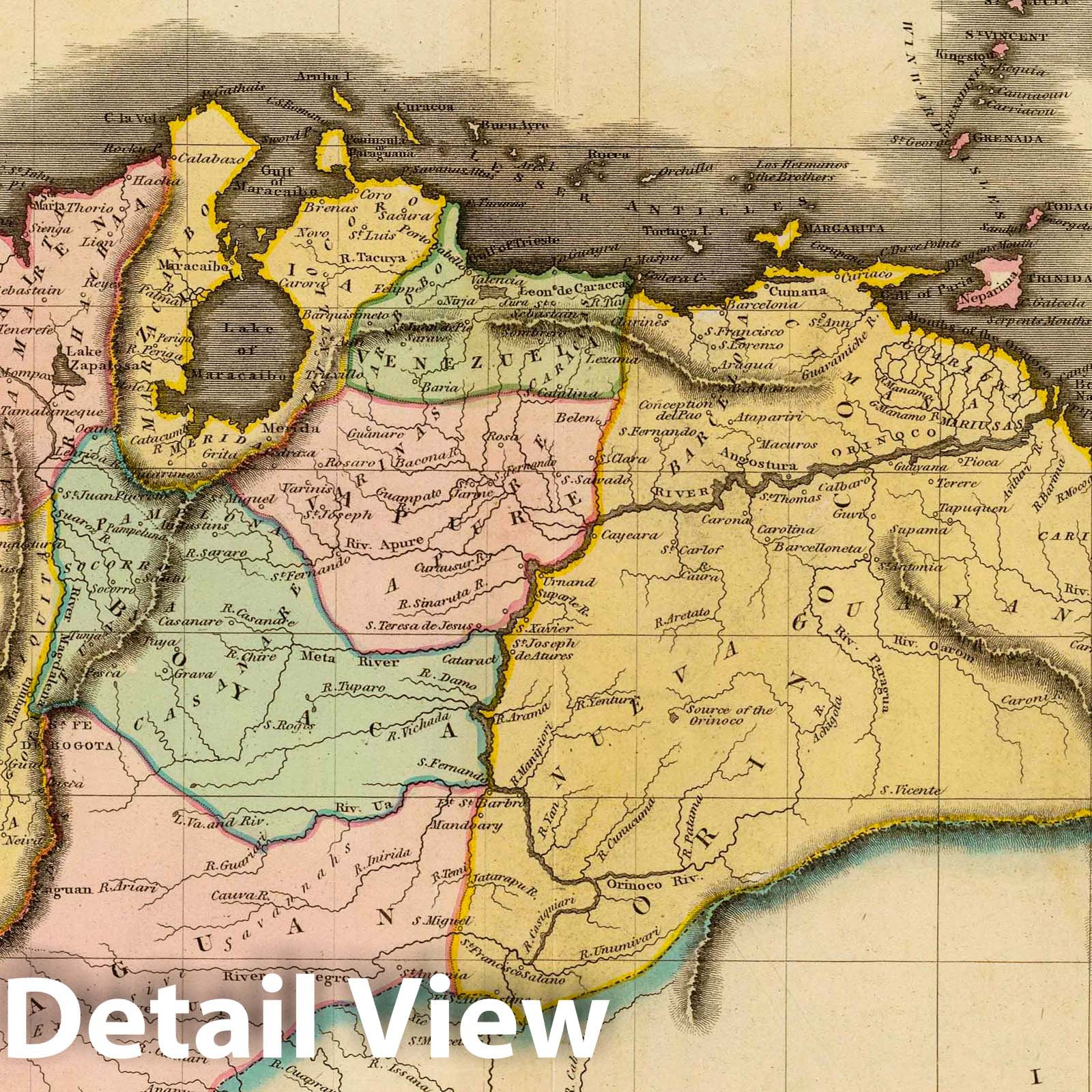 Colombia and Guyana, 1831 - Historical Map Print