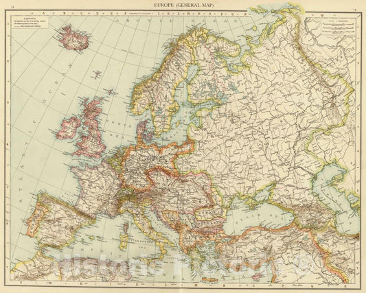 Historic Map : 1895 Europe. - Vintage Wall Art