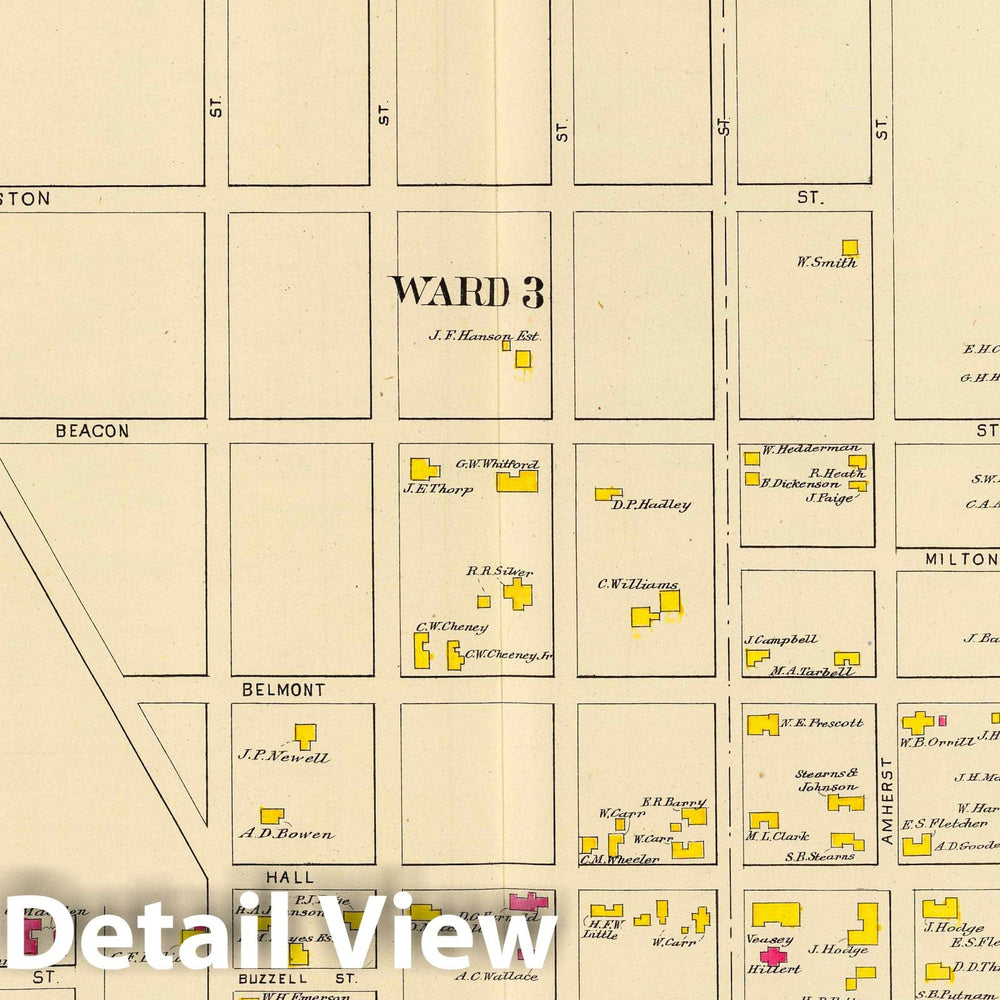 Historic Map : 1892 Manchester, N.H, Ward 2-4. - Vintage Wall Art