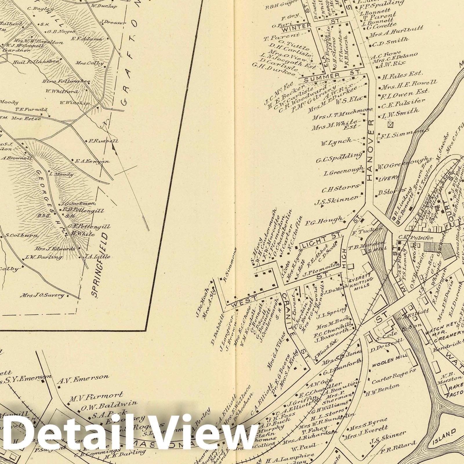Lebanon and Enfield, Grafton County, New Hampshire - Railroad Map, 1892