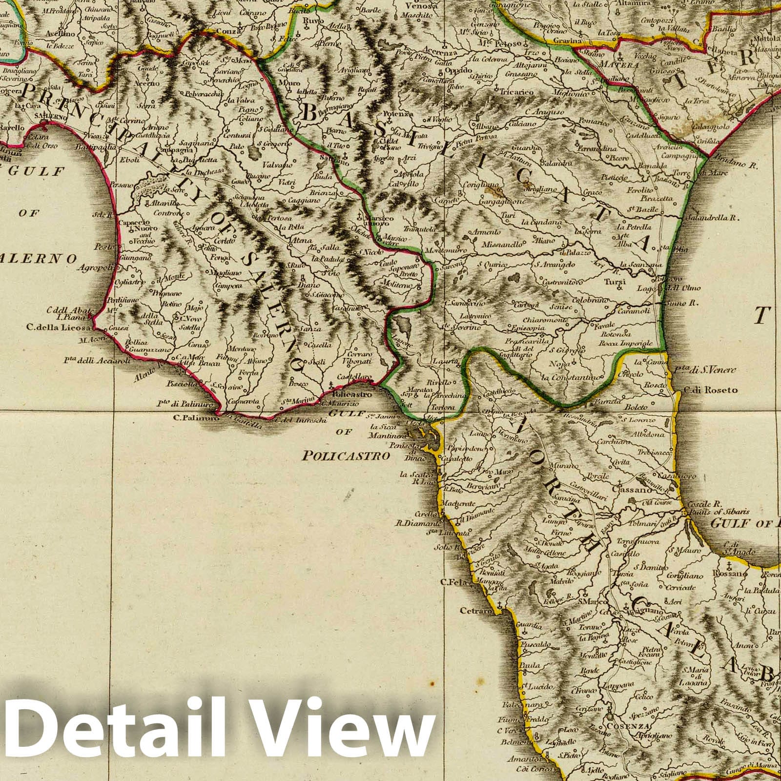 Sicily - Road Map, 1799 - Historical Map Print