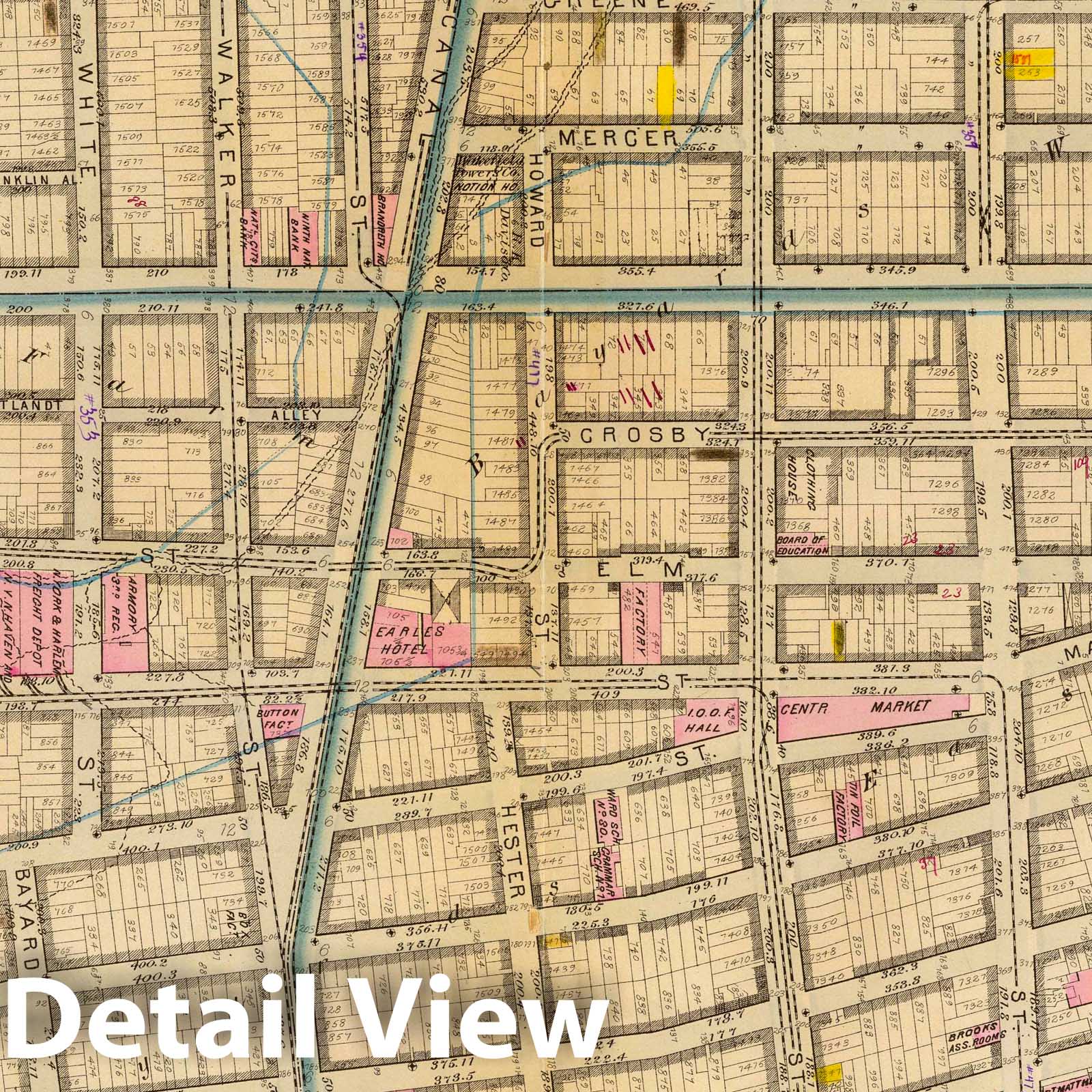 New York City, Wards 5-6, 8, 14 - Railroad Map, 1879