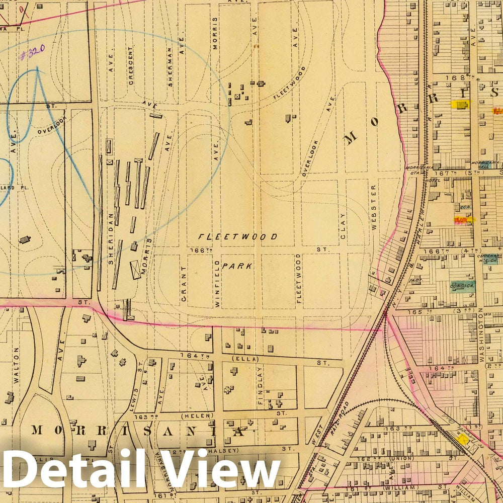 Historic Map : City Atlas - 1879 35. Ward 23. - Vintage Wall Art