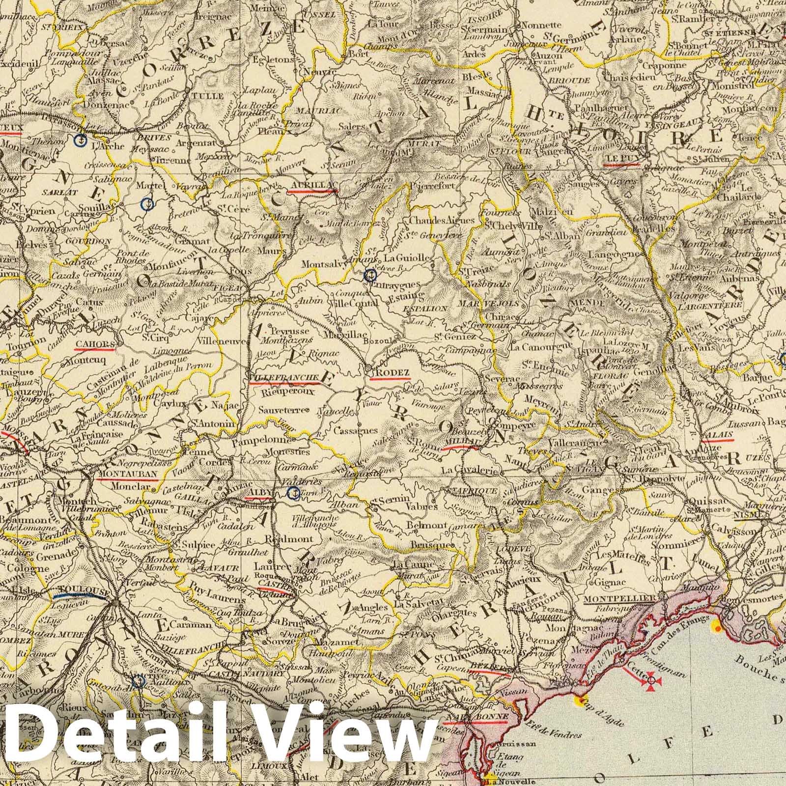 Historic Map : 1883 France 3. - Vintage Wall Art