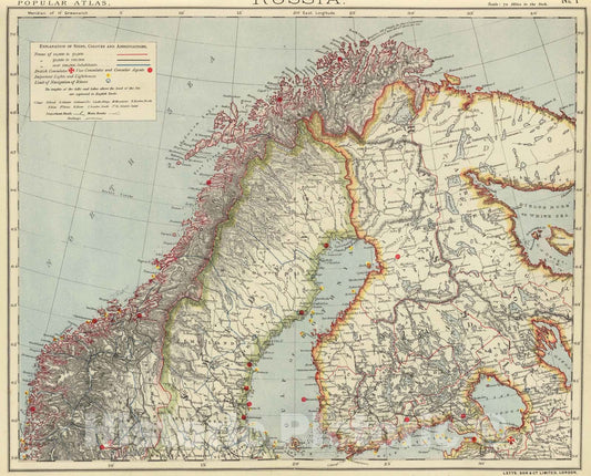 Historic Map : 1883 Russia 1. - Vintage Wall Art