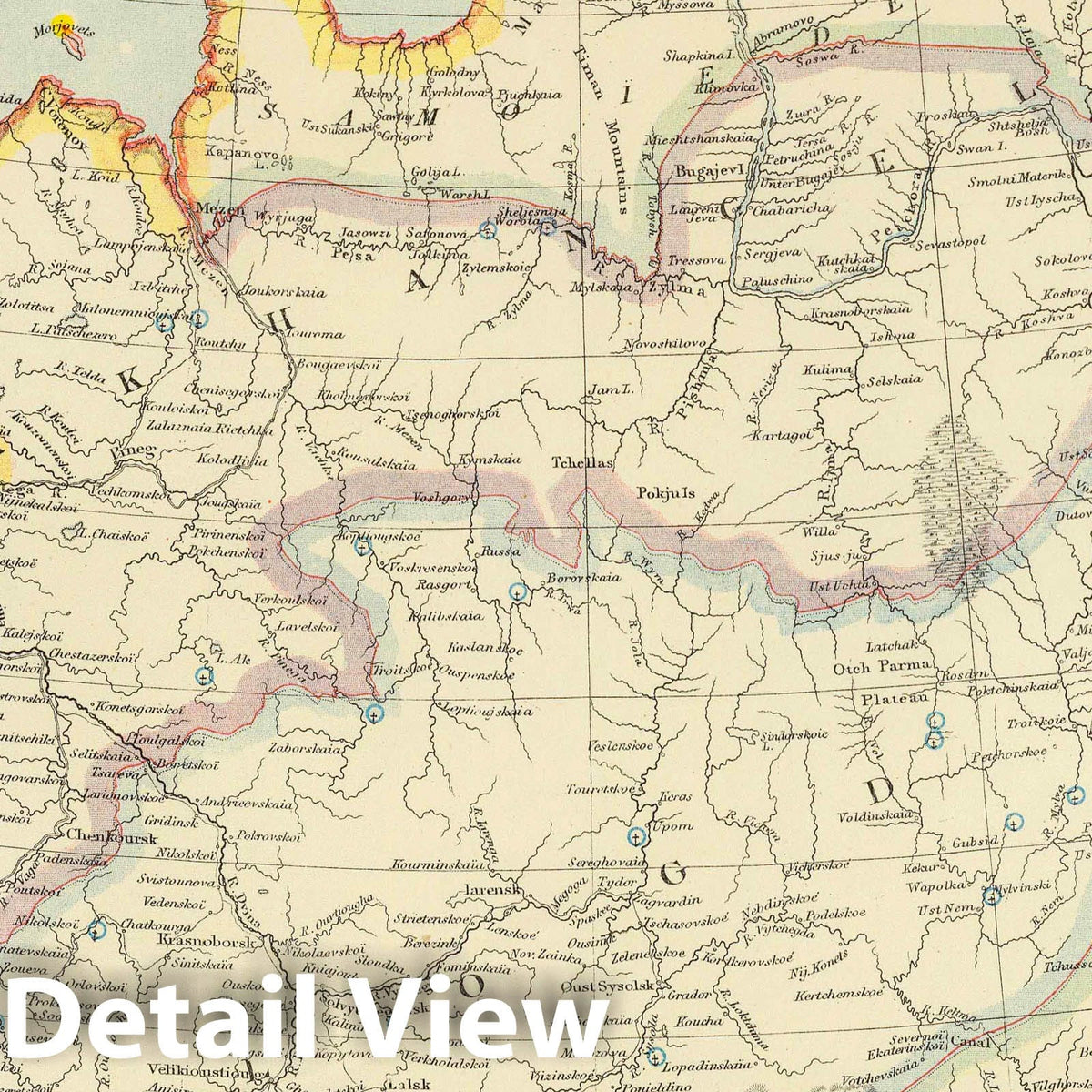 Russia, Northeastern - Railroad Map, 1883 - Letts's Popular Atlas