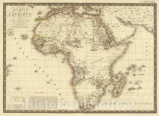 Historic Map : 1828 Afrique. - Vintage Wall Art
