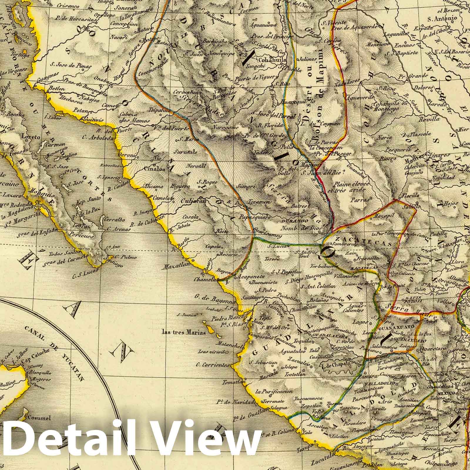 Mexico and Central America, 1825 - Historical Map Print