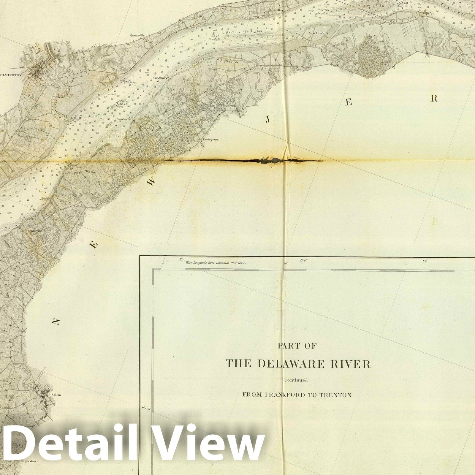 Delaware Bay and River - Plate No. 3, 1848 - Nautical Chart Print