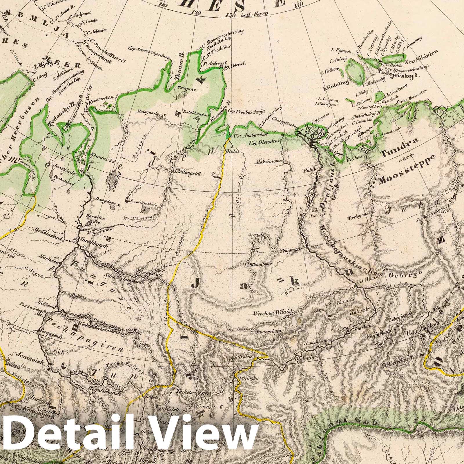 Asian Russia 1855 - Historical Map Print