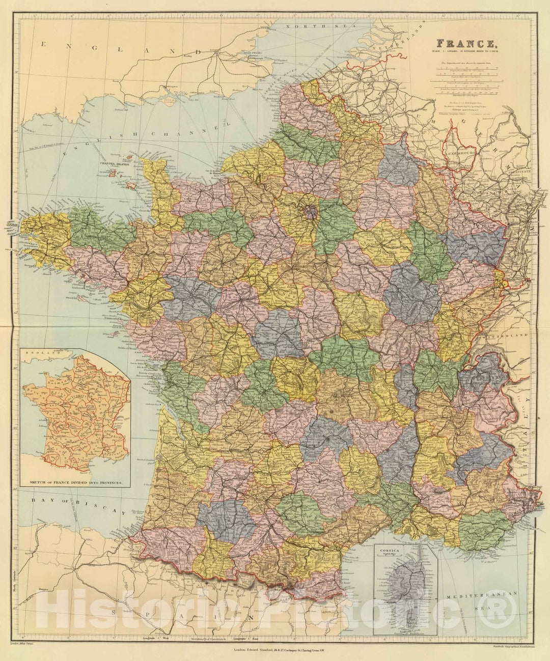 Historic Map : 1901 France. - Vintage Wall Art