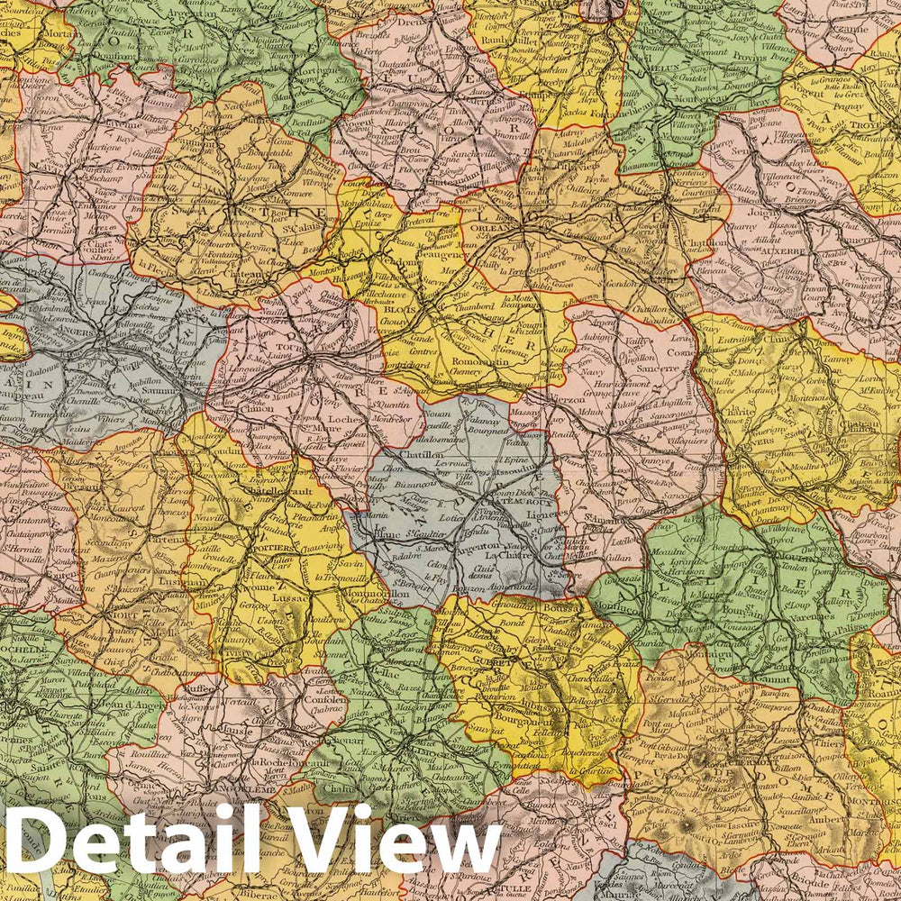 Historic Map : 1901 France. - Vintage Wall Art