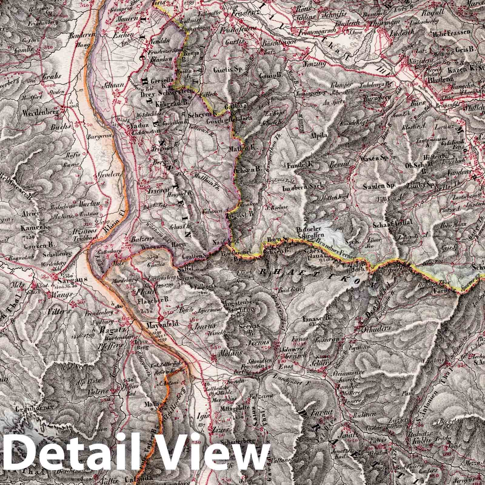 Waldenstadt - Road Map, 1835 - Historical Map Print
