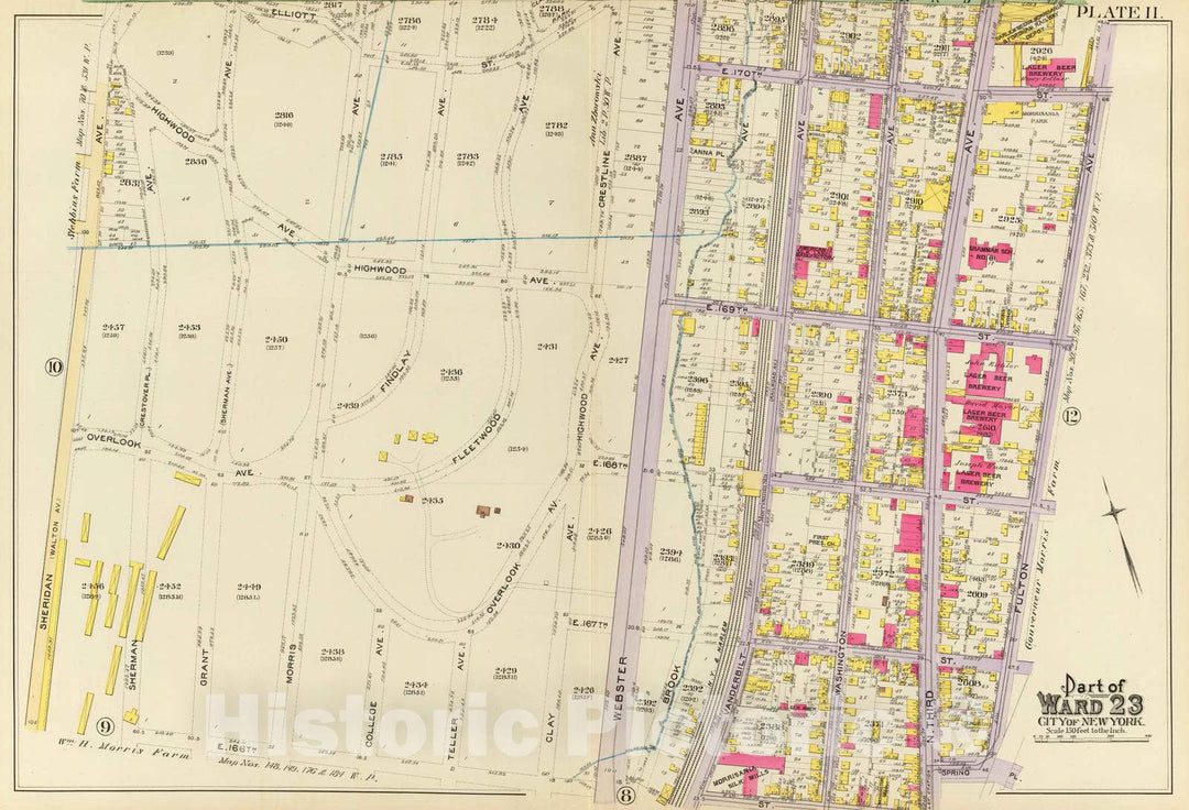 Historic Map : City Atlas - 1893 11, Ward 23. - Vintage Wall Art