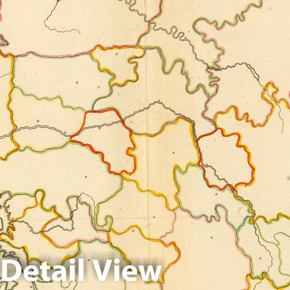 Historic Map : France, 1693 Petites rivieres (France - Outline) , Vintage Wall Art