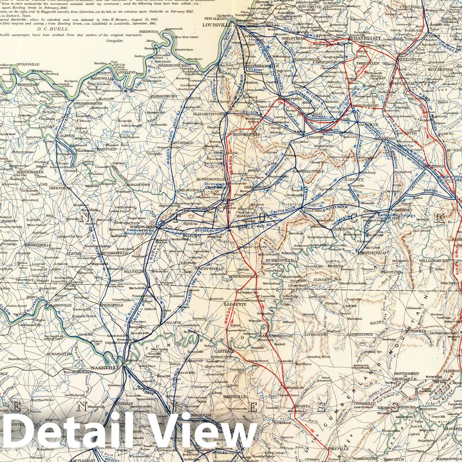 Civil War: Baton Rouge, Perryville, Washington - Military Map, 1895