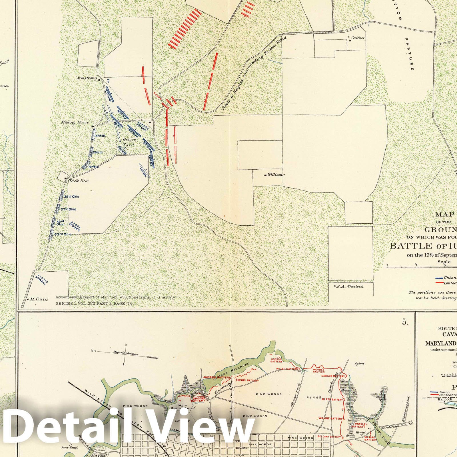 Civil War: Corinth, Iuka, Wilmington - Military Map, 1895