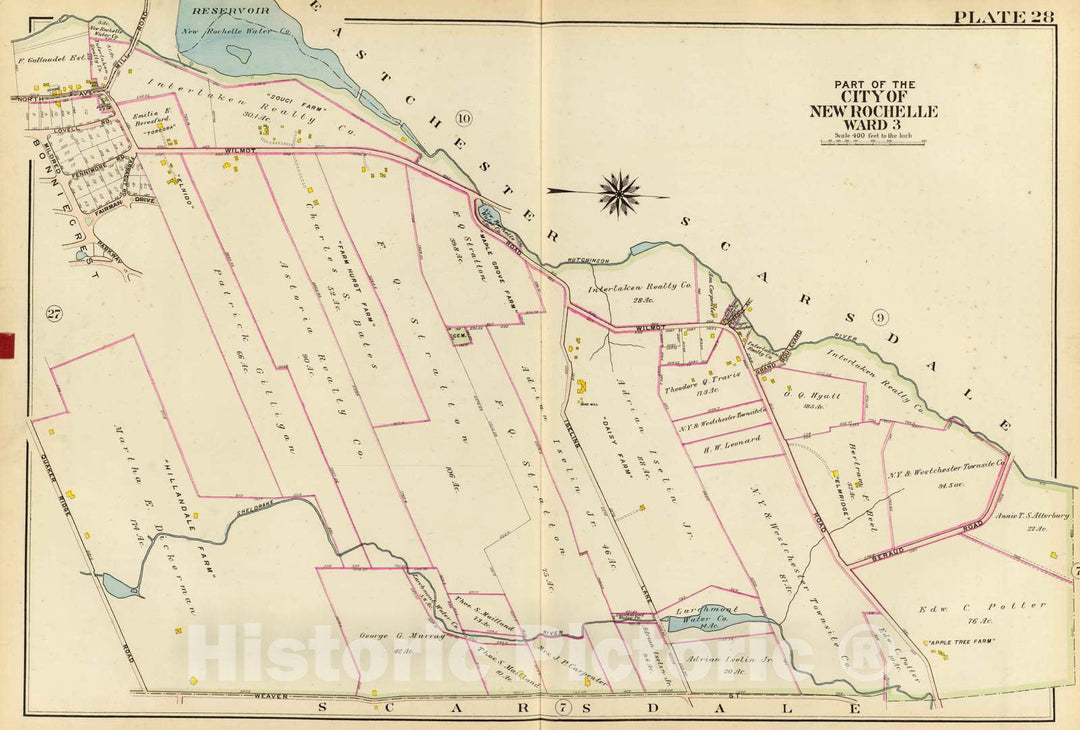 Historic Map : 1910 New Rochelle Ward 3, New York v1 - Vintage Wall Art