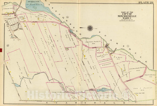 Historic Map : 1910 New Rochelle Ward 3, New York v1 - Vintage Wall Art