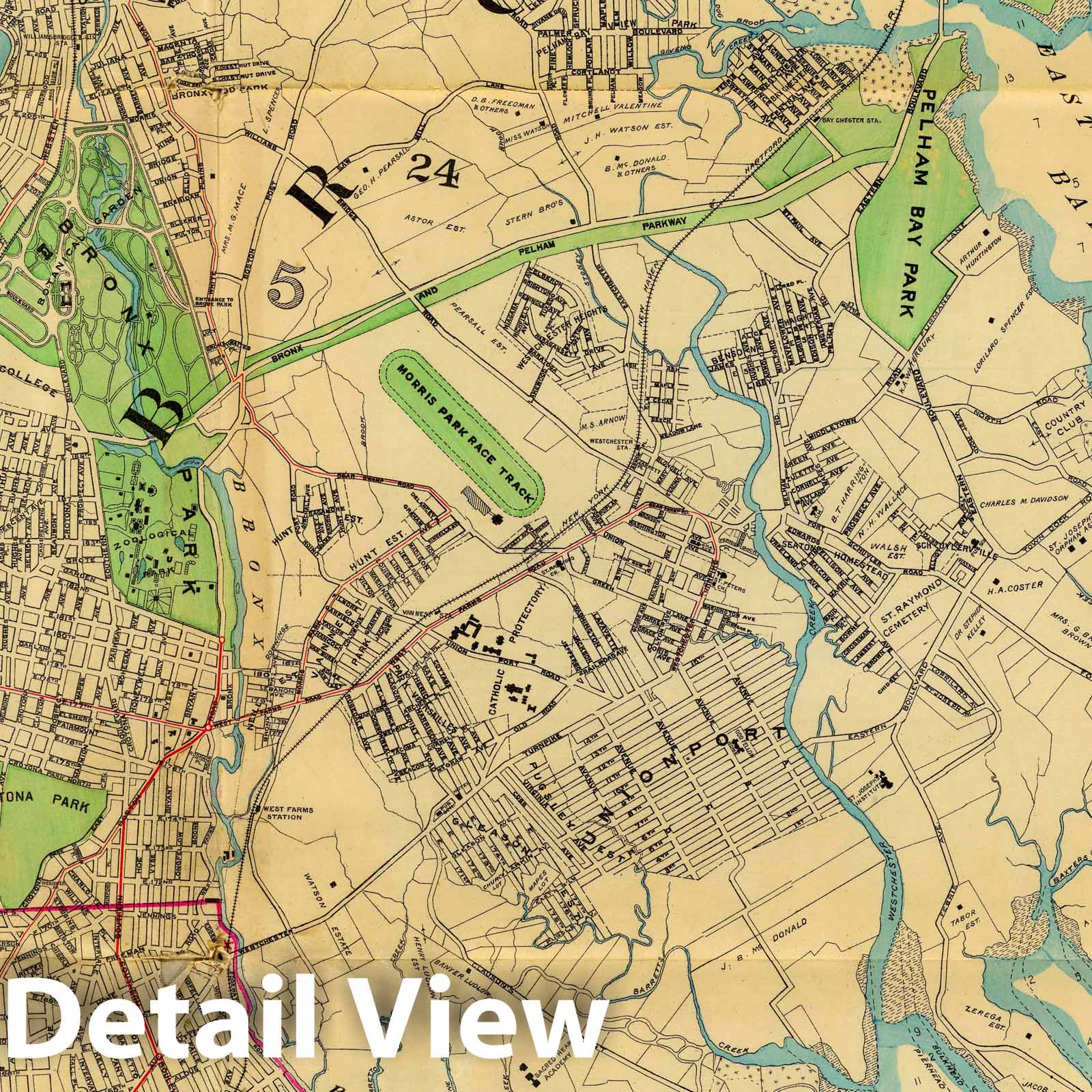 Bronx - Nautical Chart, 1900 - Historical Map Print