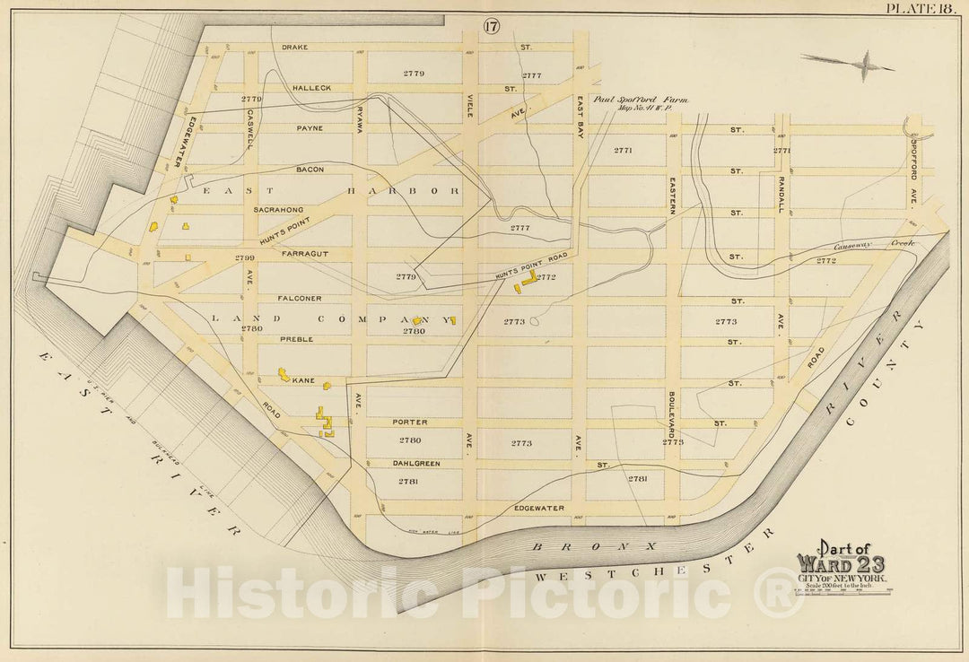 Historic Map : City Atlas - 1893 18, Ward 23. - Vintage Wall Art