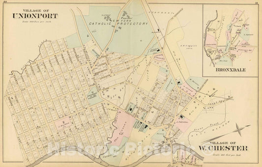 Historic Map : 1881 Unionport, W. Chester. - Vintage Wall Art