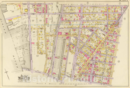 Historic Map : City Atlas - 1893 5, Ward 23. - Vintage Wall Art