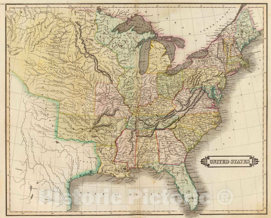 Historic Map : 1831 United States : Vintage Wall Art